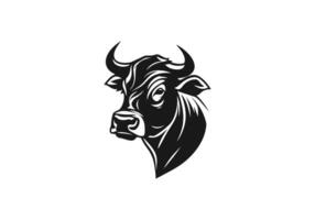 logotipo do touro ou vaca cabeça ícone vetor silhueta isolado Projeto