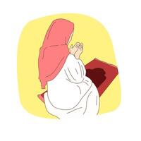 vetor ilustração do uma muçulmano mulher Rezar muito calmamente