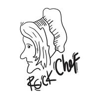 legal chefe de cozinha mascote logotipo ilustração.rock chefe de cozinha ilustração. vetor