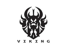 viking cabeça face logotipo modelo vetor