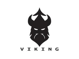 viking cabeça face logotipo modelo vetor