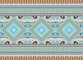 pixel Cruz ponto tradicional étnico padronizar paisley flor ikat fundo abstrato asteca africano indonésio indiano desatado padronizar para tecido impressão pano vestir tapete cortinas e sarongue vetor