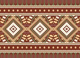 pixel Cruz ponto tradicional étnico padronizar paisley flor ikat fundo abstrato asteca africano indonésio indiano desatado padronizar para tecido impressão pano vestir tapete cortinas e sarongue vetor