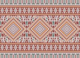 pixel Cruz ponto tradicional étnico padronizar paisley flor ikat fundo abstrato asteca africano indonésio indiano desatado padronizar para tecido impressão pano vestir tapete cortinas e sarongue vetor