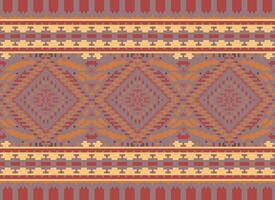 pixel Cruz ponto tradicional étnico padronizar paisley flor ikat fundo abstrato asteca africano indonésio indiano desatado padronizar para tecido impressão pano vestir tapete cortinas e sarongue vetor