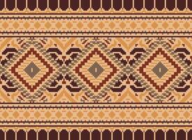 pixel Cruz ponto tradicional étnico padronizar paisley flor ikat fundo abstrato asteca africano indonésio indiano desatado padronizar para tecido impressão pano vestir tapete cortinas e sarongue vetor