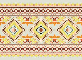 pixel Cruz ponto tradicional étnico padronizar paisley flor ikat fundo abstrato asteca africano indonésio indiano desatado padronizar para tecido impressão pano vestir tapete cortinas e sarongue vetor