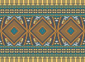 pixel Cruz ponto tradicional étnico padronizar paisley flor ikat fundo abstrato asteca africano indonésio indiano desatado padronizar para tecido impressão pano vestir tapete cortinas e sarongue vetor