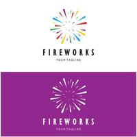 fogos de artifício logotipo Projeto com criativo colorida faíscas dentro moderno estilo.logotipo para negócios, marca, celebração, fogos de artifício, fogos de artifício vetor