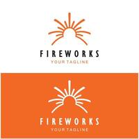 fogos de artifício logotipo Projeto com criativo colorida faíscas dentro moderno estilo.logotipo para negócios, marca, celebração, fogos de artifício, fogos de artifício vetor