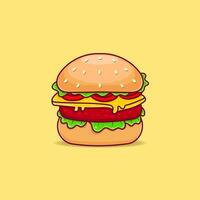 livre vetor queijo hamburguer desenho animado ícone ilustração.