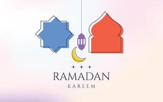moderno estilo Ramadã kareem colorida projetos. cumprimento cartão fundo vetor