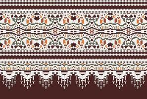 pixel Cruz ponto tradicional étnico padronizar paisley flor ikat fundo abstrato asteca africano indonésio indiano desatado padronizar para tecido impressão pano vestir tapete cortinas e sarongue vetor