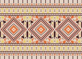 pixel Cruz ponto tradicional étnico padronizar paisley flor ikat fundo abstrato asteca africano indonésio indiano desatado padronizar para tecido impressão pano vestir tapete cortinas e sarongue vetor