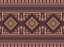 pixel Cruz ponto tradicional étnico padronizar paisley flor ikat fundo abstrato asteca africano indonésio indiano desatado padronizar para tecido impressão pano vestir tapete cortinas e sarongue vetor