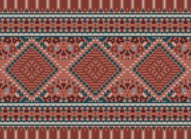 pixel Cruz ponto tradicional étnico padronizar paisley flor ikat fundo abstrato asteca africano indonésio indiano desatado padronizar para tecido impressão pano vestir tapete cortinas e sarongue vetor