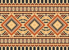 pixel Cruz ponto tradicional étnico padronizar paisley flor ikat fundo abstrato asteca africano indonésio indiano desatado padronizar para tecido impressão pano vestir tapete cortinas e sarongue vetor