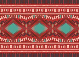 pixel Cruz ponto tradicional étnico padronizar paisley flor ikat fundo abstrato asteca africano indonésio indiano desatado padronizar para tecido impressão pano vestir tapete cortinas e sarongue vetor