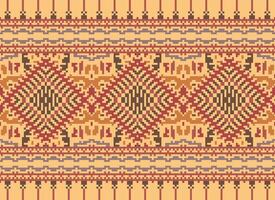 pixel Cruz ponto tradicional étnico padronizar paisley flor ikat fundo abstrato asteca africano indonésio indiano desatado padronizar para tecido impressão pano vestir tapete cortinas e sarongue vetor