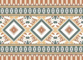 pixel Cruz ponto tradicional étnico padronizar paisley flor ikat fundo abstrato asteca africano indonésio indiano desatado padronizar para tecido impressão pano vestir tapete cortinas e sarongue vetor