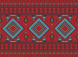 pixel Cruz ponto tradicional étnico padronizar paisley flor ikat fundo abstrato asteca africano indonésio indiano desatado padronizar para tecido impressão pano vestir tapete cortinas e sarongue vetor