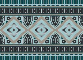 pixel Cruz ponto tradicional étnico padronizar paisley flor ikat fundo abstrato asteca africano indonésio indiano desatado padronizar para tecido impressão pano vestir tapete cortinas e sarongue vetor