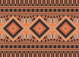 pixel Cruz ponto tradicional étnico padronizar paisley flor ikat fundo abstrato asteca africano indonésio indiano desatado padronizar para tecido impressão pano vestir tapete cortinas e sarongue vetor