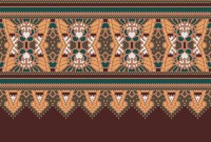 pixel Cruz ponto tradicional étnico padronizar paisley flor ikat fundo abstrato asteca africano indonésio indiano desatado padronizar para tecido impressão pano vestir tapete cortinas e sarongue vetor