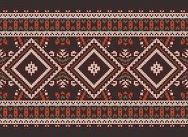 pixel Cruz ponto tradicional étnico padronizar paisley flor ikat fundo abstrato asteca africano indonésio indiano desatado padronizar para tecido impressão pano vestir tapete cortinas e sarongue vetor