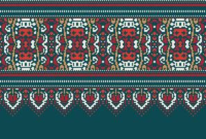 pixel Cruz ponto tradicional étnico padronizar paisley flor ikat fundo abstrato asteca africano indonésio indiano desatado padronizar para tecido impressão pano vestir tapete cortinas e sarongue vetor