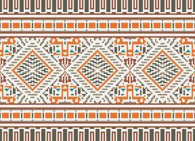 pixel Cruz ponto tradicional étnico padronizar paisley flor ikat fundo abstrato asteca africano indonésio indiano desatado padronizar para tecido impressão pano vestir tapete cortinas e sarongue vetor