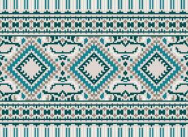 pixel Cruz ponto tradicional étnico padronizar paisley flor ikat fundo abstrato asteca africano indonésio indiano desatado padronizar para tecido impressão pano vestir tapete cortinas e sarongue vetor