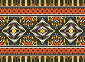 pixel Cruz ponto tradicional étnico padronizar paisley flor ikat fundo abstrato asteca africano indonésio indiano desatado padronizar para tecido impressão pano vestir tapete cortinas e sarongue vetor