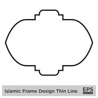 islâmico quadro, Armação Projeto fino linha Preto acidente vascular encefálico silhuetas Projeto pictograma símbolo visual ilustração vetor