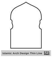 islâmico arco Projeto fino linha Preto acidente vascular encefálico silhuetas Projeto pictograma símbolo visual ilustração vetor