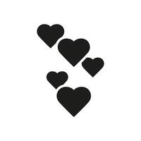 coração forma gostar botão silhueta ícone. amor, feliz, romance símbolo. social meios de comunicação notificação glifo pictograma. namorados dia sólido placa. isolado vetor ilustração