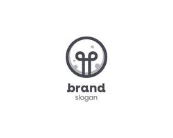 criativo minimalista idéia lâmpada logotipo vetor