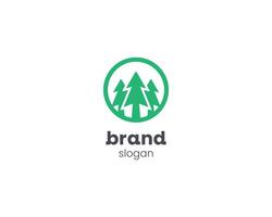 criativo minimalista verde floresta logotipo vetor