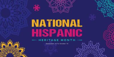 nacional hispânico herança mês celebração a partir de setembro 15 para Outubro 15 dentro a EUA vetor