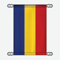 realista suspensão bandeira do romênia galhardete vetor