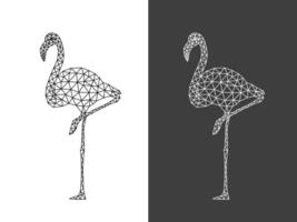 vetor poligonal triangular flamingo arte vetor Projeto ilustração
