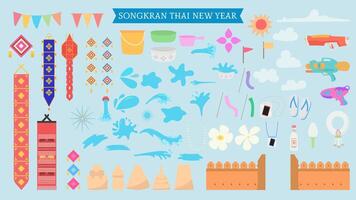 Songkarn tailandês Novo ano elemento vetor