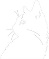 europeu cabelo curto gato esboço silhueta vetor
