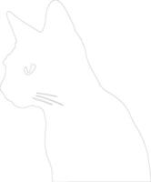 colorpoint cabelo curto gato esboço silhueta vetor