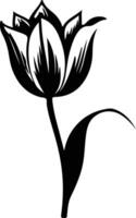 ai gerado tulipa Preto silhueta vetor