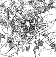 silhueta mapa do Montpellier França. vetor