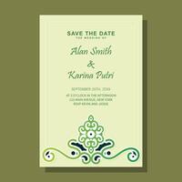 Casamento convite cartão com floral padronizar vetor
