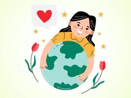 ilustração do feliz terra dia para meio Ambiente segurança celebração vetor