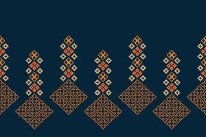 tradicional étnico motivos ikat geométrico tecido padronizar Cruz ponto.ikat bordado étnico oriental pixel marinha azul fundo. resumo,vetor,ilustração. textura, lenço, decoração, papel de parede. vetor