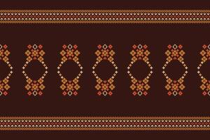 tradicional étnico motivos ikat geométrico tecido padronizar Cruz ponto.ikat bordado étnico oriental pixel Castanho fundo. resumo,vetor,ilustração. textura, lenço, decoração, papel de parede. vetor